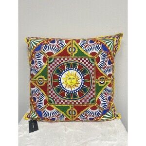 Dolce & Gabbana Carretto Canvas Cushion One Pillow Decorative NEW $545